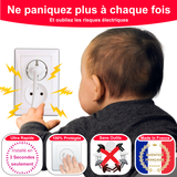 Enfant qui met les doigts dans une prise électrique sans cache prise de sécurité - Installation facile des caches prises en moins de 3 secondes