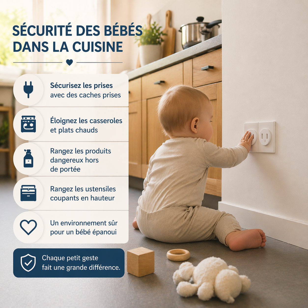 Comment sécuriser la cuisine pour bébé — 12 gestes essentiels